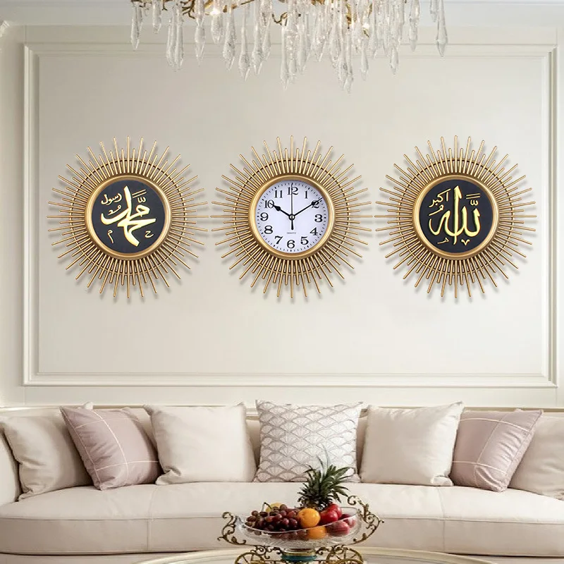 Decoration Creative Luxury Home Clock Wall Hanging Clocks With Gold Frame And Hollow Quartz Clock Orologio Da Parete Home Decorr