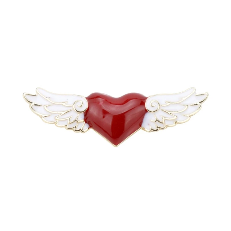 Cute Cartoon Alloy Drop Oil Angel Wings Heart Hard Enamel Pins Brooches Women Lapel Badges Backpack Collar Fashion Jewelry Gift