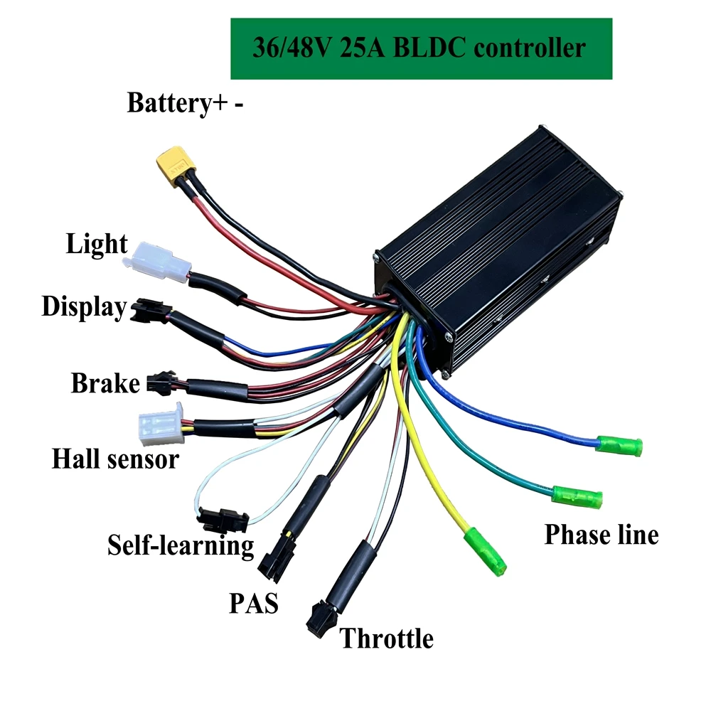 Ebike Sinawave Controller 36V/48V 17A 25A 30A with 36V/48V LCD DIsplay S866 For 250W-1000W Wheel Hub Motor Conversion Parts