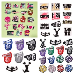8-19PCS Cheerleader Girl Coloured Ball Live Love Cheer PVC Shoe Charms Sandals Shoes Accessories Decorations for DIY Bracelets