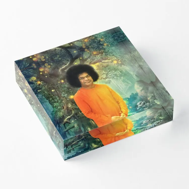 Sathya Sai 2 Sathya Is Corner  Acrylic Block Family Transparent Room Process Decoration Home Pad Clear Funny Decor Print Photos