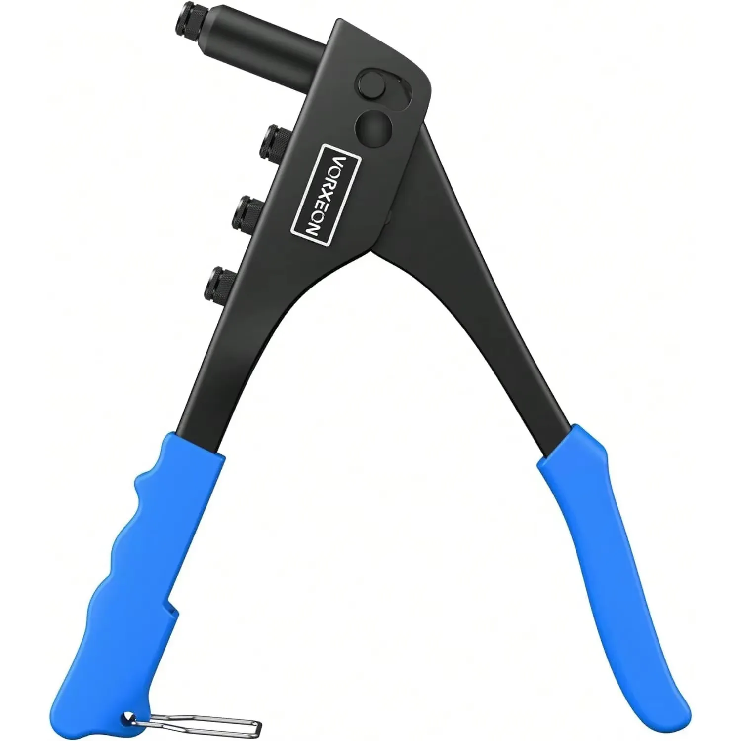 Heavy Duty Rivet Gun Hand Riveter Tool Kit with 4 Nosepieces 100 PCS Rivets Durable Professional Rivet Gun for Furniture Trailer