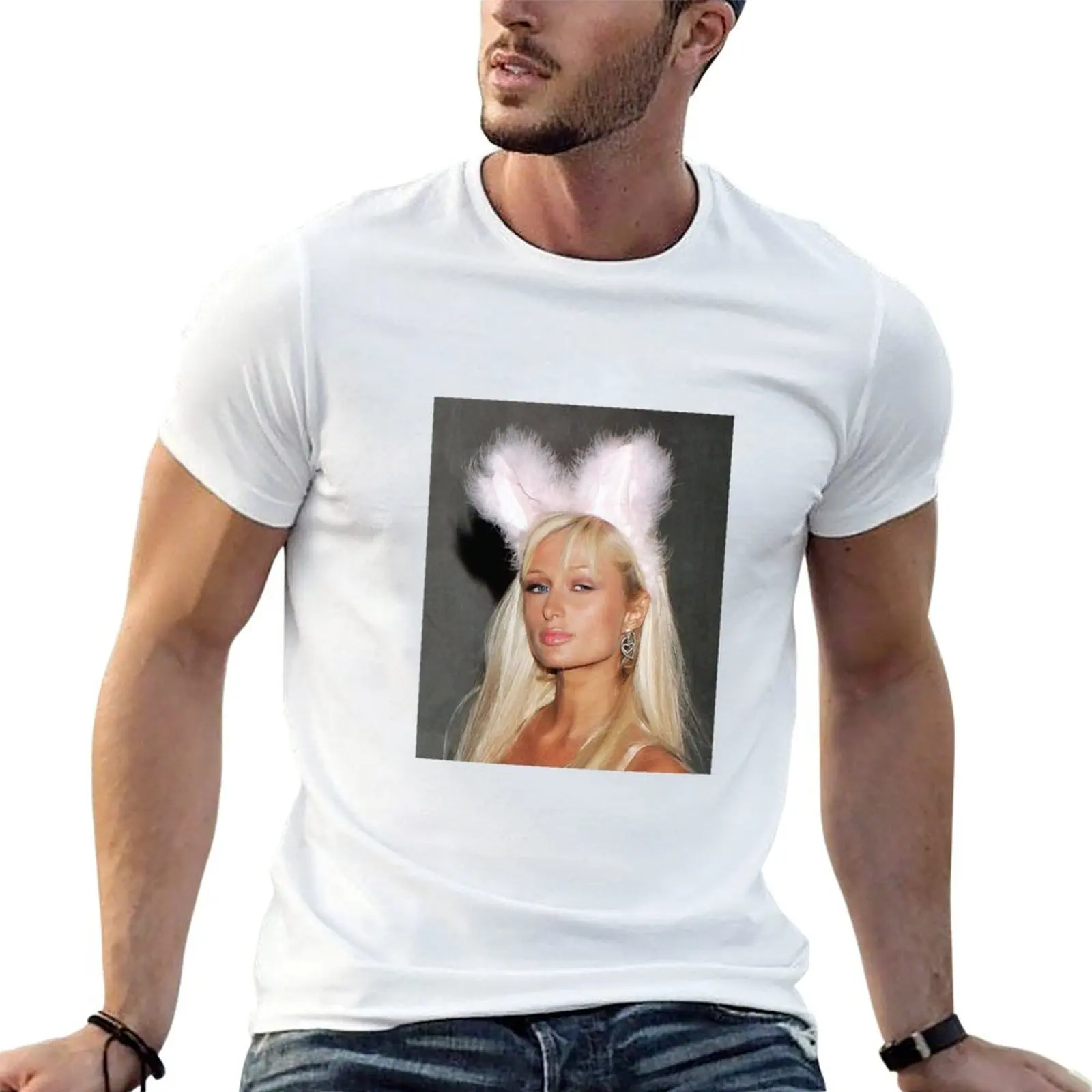 Camiseta Paris Hilton, camiseta de algodón con estampado personalizado, camisetas 100% para hombre, camiseta informal para hombre