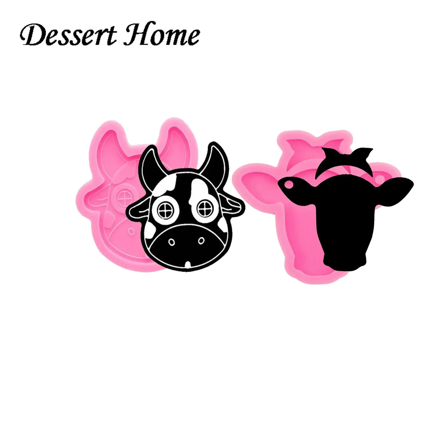 DY0093 DIY Cow Bullfight Epoxy Resin Molds Long Horn Bull Head Silicone Mold for Keychains, Chocolate Cake Molds