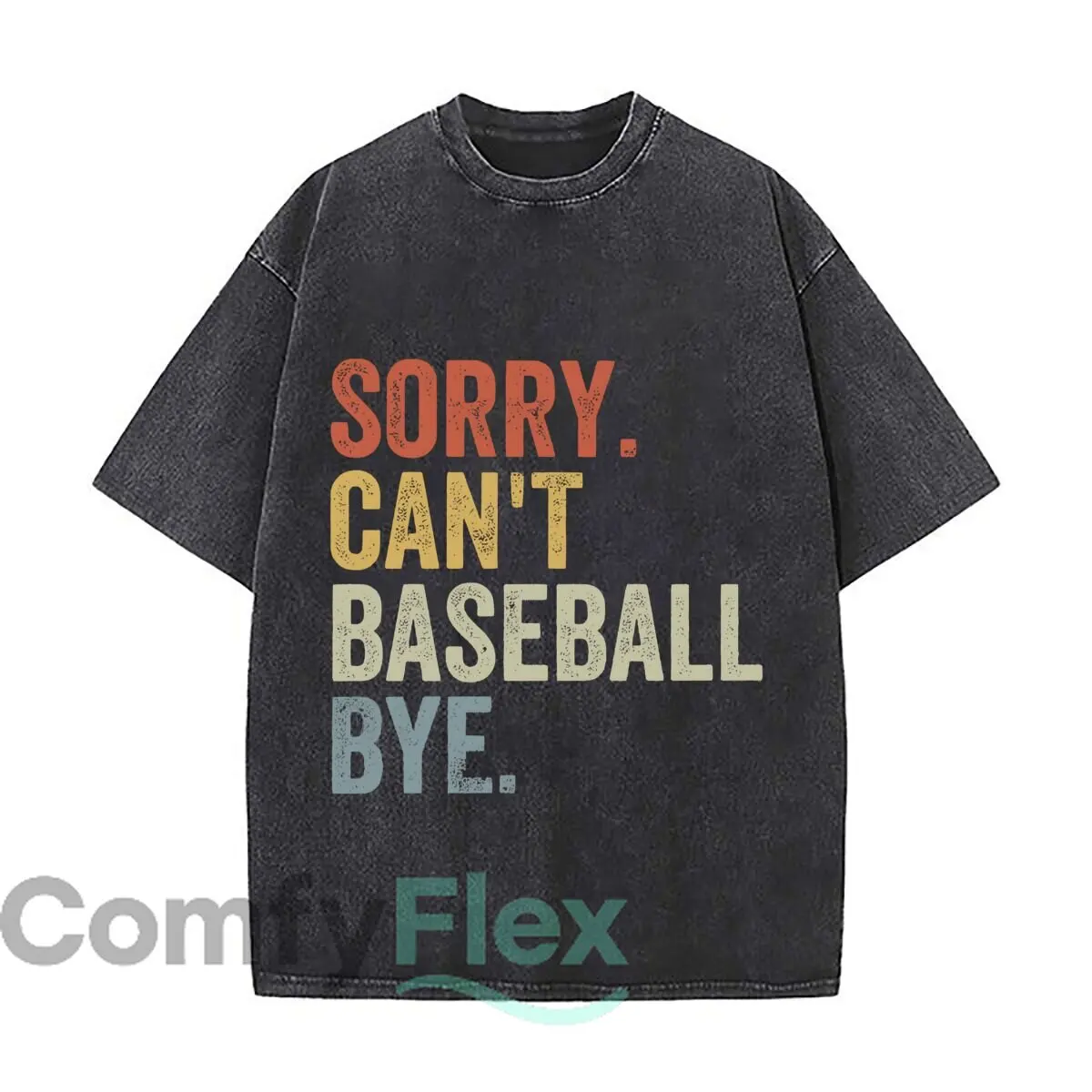 Vintage Canvas Baseball Wall Art Home Decor Washed Vintage Short Sleeve Loose Streetwear Tee