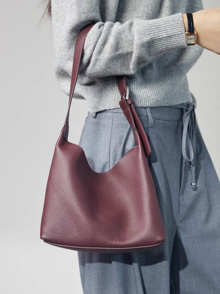 

GENGWO модная простая женская сумка-тоут из натуральной кожи \ сумка из натуральной мягкой кожи женская сумка через плечо под мышками