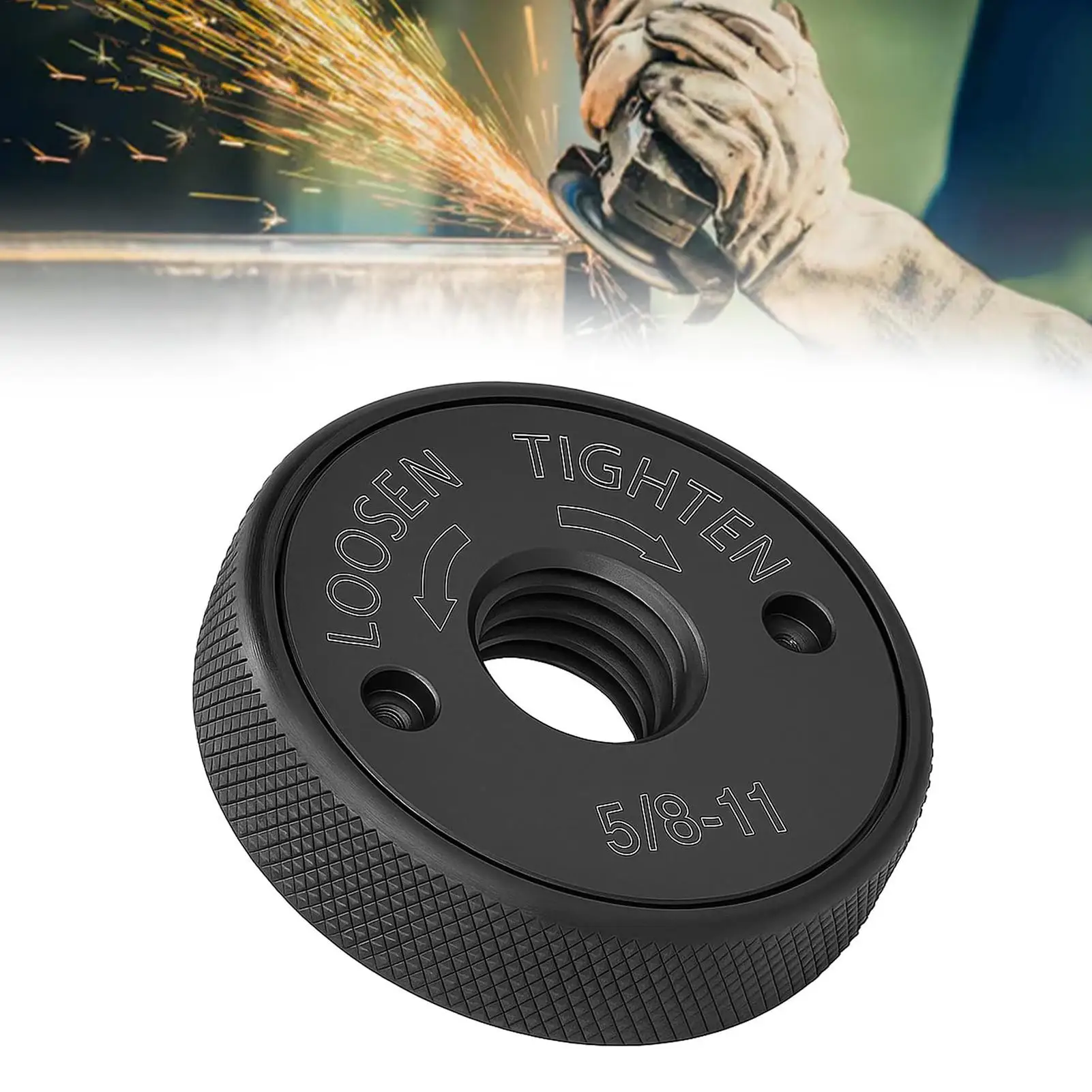 Self-Locking Angle Grinder Flange Nut Non-Slip Self Tightening Lock Nut for Secure Disc Retention, Metalworking & Workshop Safe
