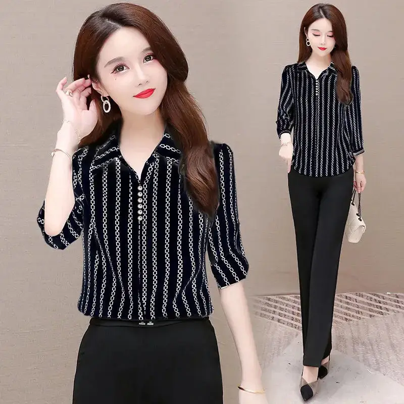 

Chiffon Shirt Women's Half Sleeve Top Fashion Bottoming Shirt 6XL Blouse Tops Casual Femme Blusas