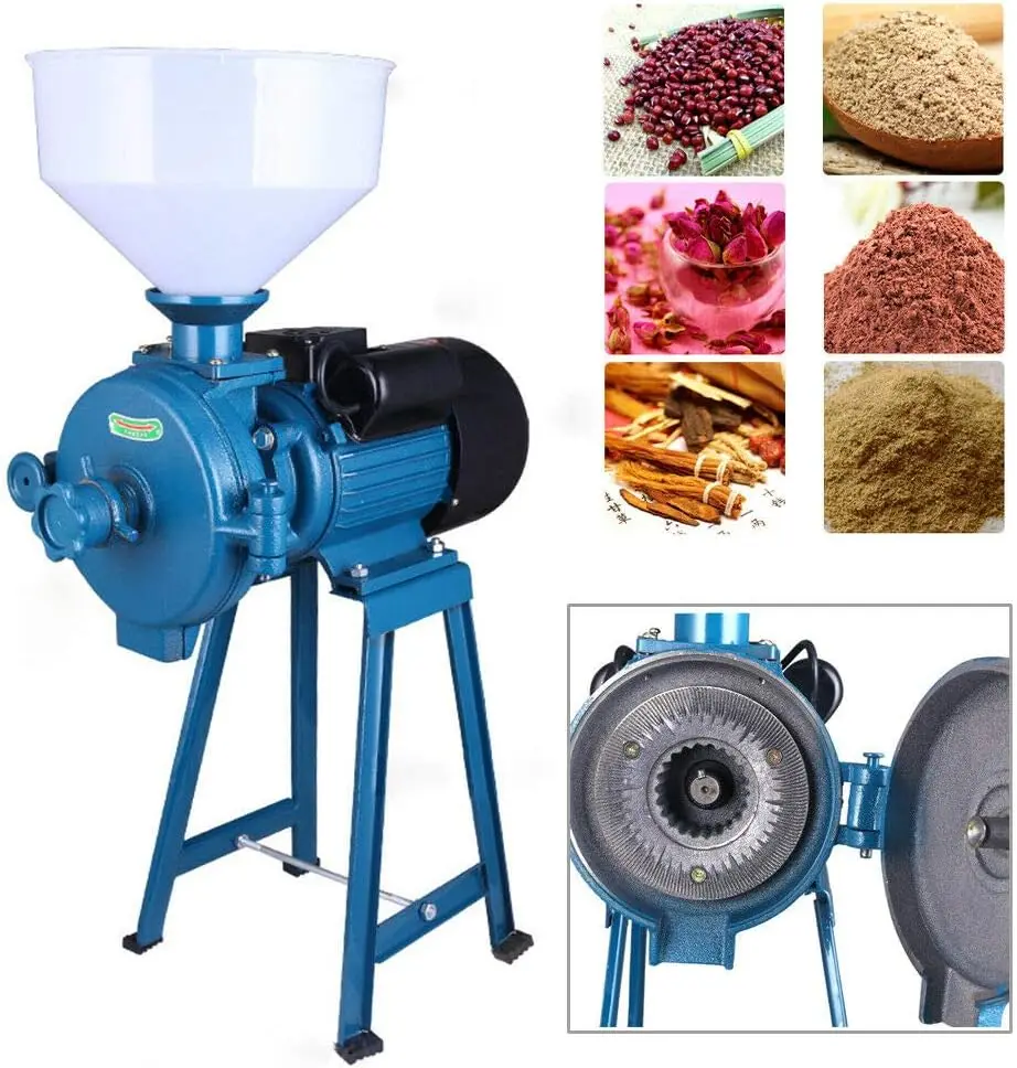 Electric Grain Grinder Mill, 110V 1500W Dry Feed Flour Mill Machine Home Use Cereals Grain Grinder For Herb Corn Grain Wheat