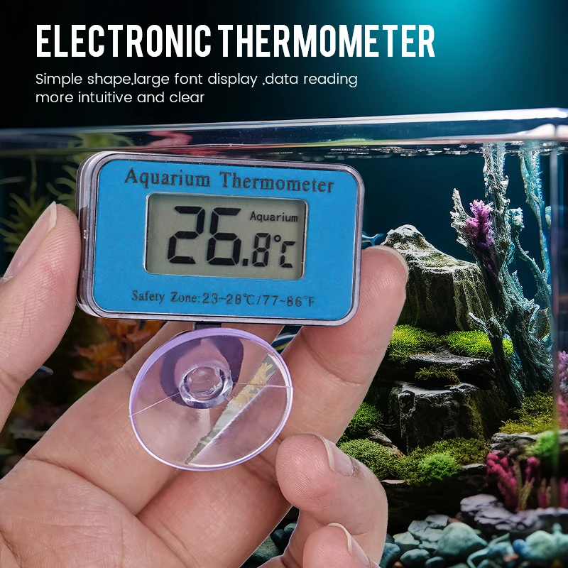 New Aquarium Thermometer Waterproof LCD Digital Fish Tank Submersible Thermometer Meter Temperature Control with Suction Cup