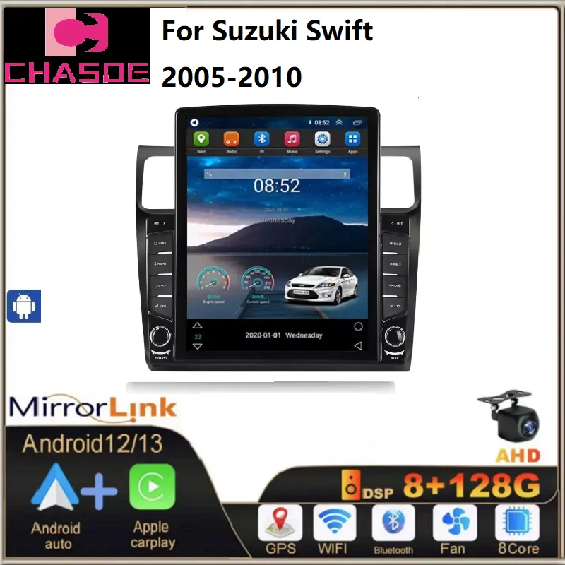 TESLA Android 13 1G+16G Quad Core Car Stereo DVD Player for Suzuki Swift 2005-2010 Radio Video Audio GPS WIFI BT