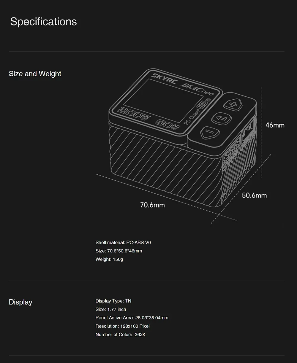 New SkyRC B6ACneo Smart Charger DC 200W AC 60W Battery Balance Charger B6AC neo SK-100200 Upgraded for b6ac v2