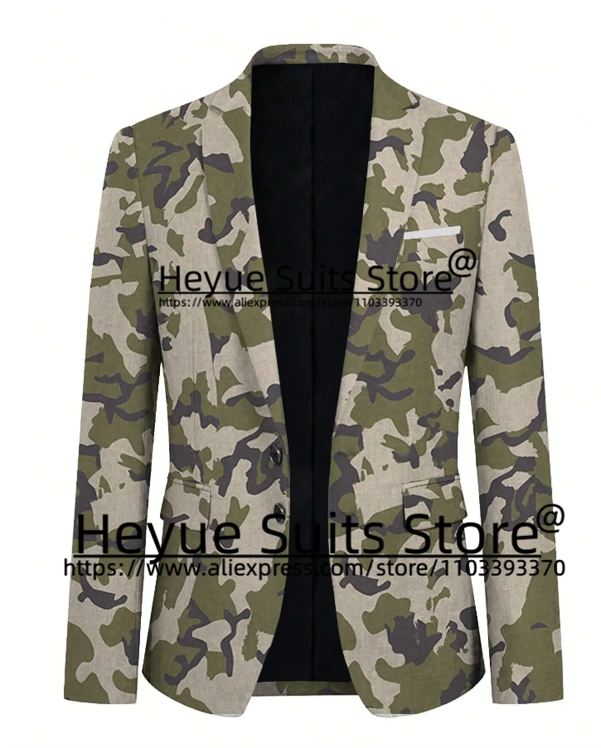 Classic Camouflage Outdoor Street Style Men Suits Custome Made Slim Fit Notched Lapel Prom Travel 2 PCS Sets trajes para hombre