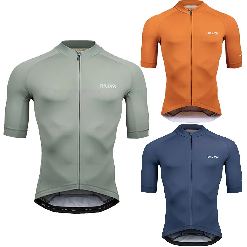 Raudax Maillot de cyclisme 2025 classique noir cyclisme course hauts à manches courtes vêtements de cycliste chemise Maillot été vélo vêtements de vélo