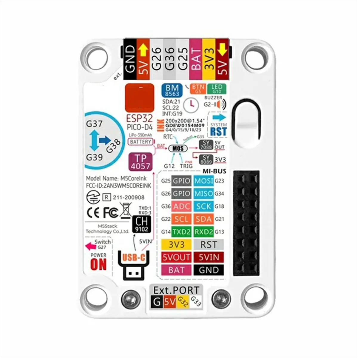 For CoreInk 1.54 Inch E-Ink Display Development Board 200x200 ESP32--D4 for IoT E-Book Reader