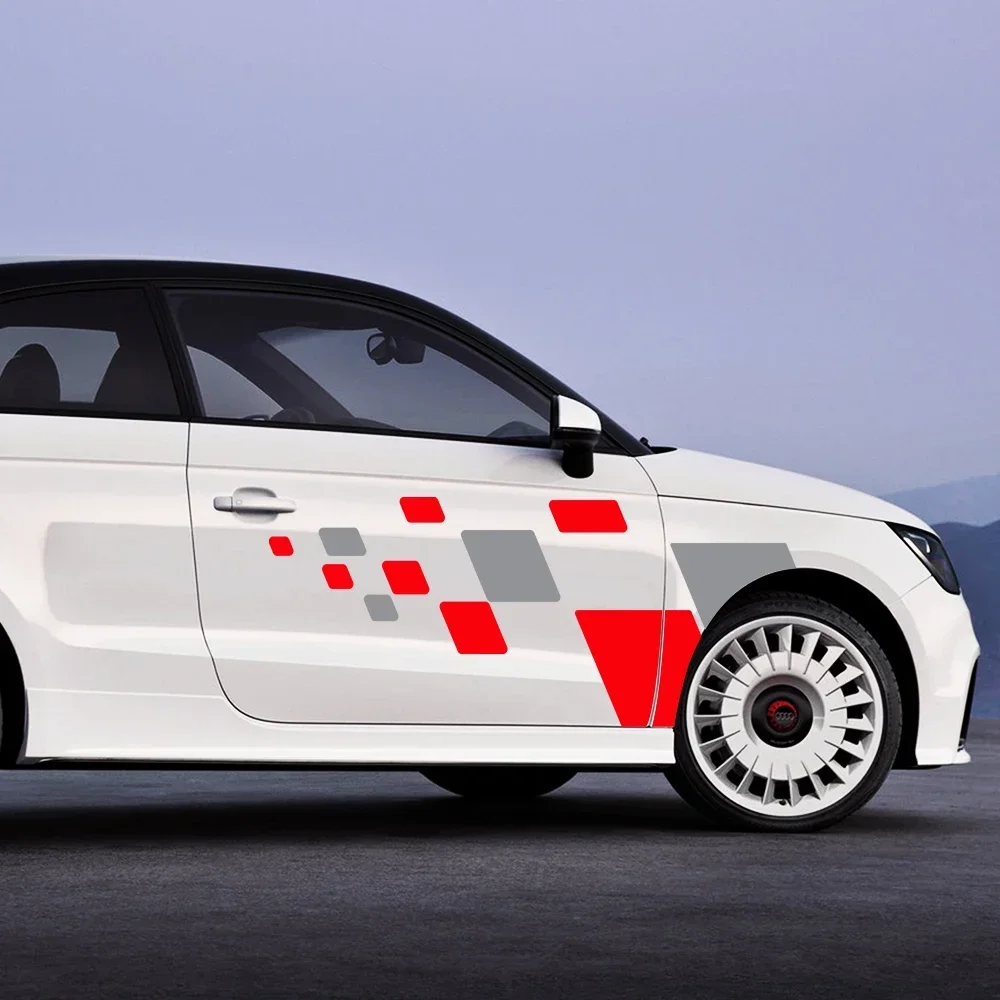 

Car Racing Styling Sport Squares Sticker Decal Accessories For Audi A1 8X GB GBA Sportback Quattro TFSI Ego Plus E-Tron Urban