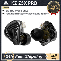 KZ ZSX PRO 5BA 1DD Hybrid Drive 12 Unit Earphones HIFI Music Earbuds IEMs Sport Game Headset Monitor Headphone Replaceable Cable