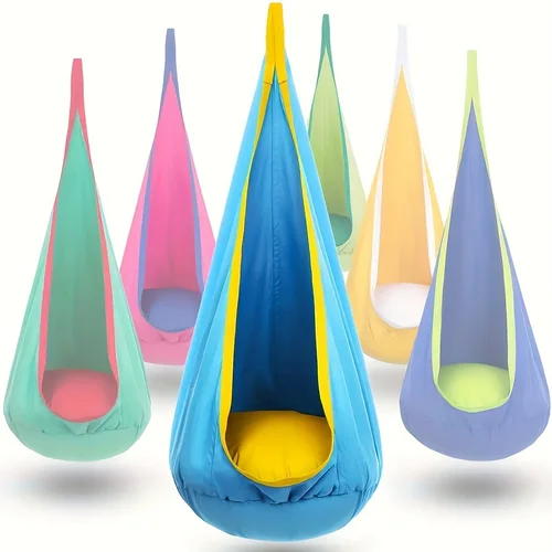 Imagen 2 del producto Hamaca colgante todo en uno con almohada inflable |   Capacidad resistente, bolsillo de almacenamiento |   Asiento colgante interior/exterior