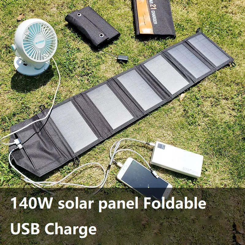 Faltbares Solarpanel, 45 W, tragbare Falttasche, USB + DC-Ausgang, Ladegerät, Outdoor-Stromversorgung für Camping-Stromgenerator