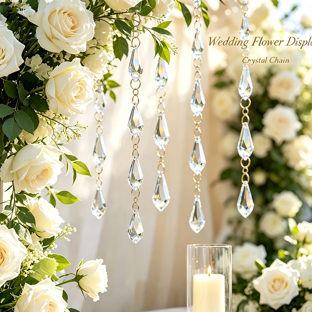 Clear Crystal Arrow Drop Hanging Chain Teardrop Prism Suncatcher Rainbow Maker Chandelier Parts Wedding Centerpiece Tree Decor