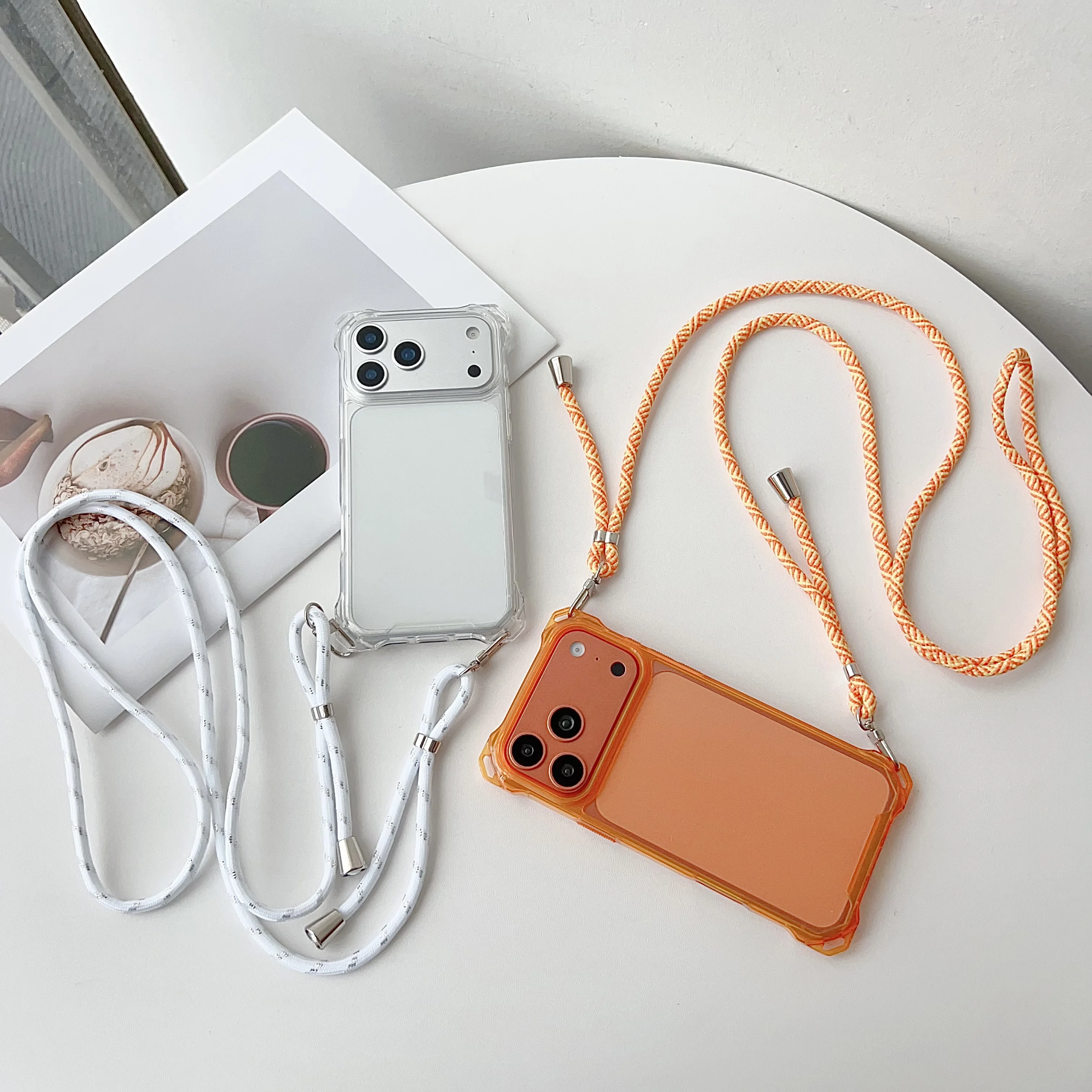 Neck Strap Long Rope Phone Case Geeignet für iPhone 17 Pro Max Strap 16 14 11 12 13 15 Pro Max Plus Drop Protection Case