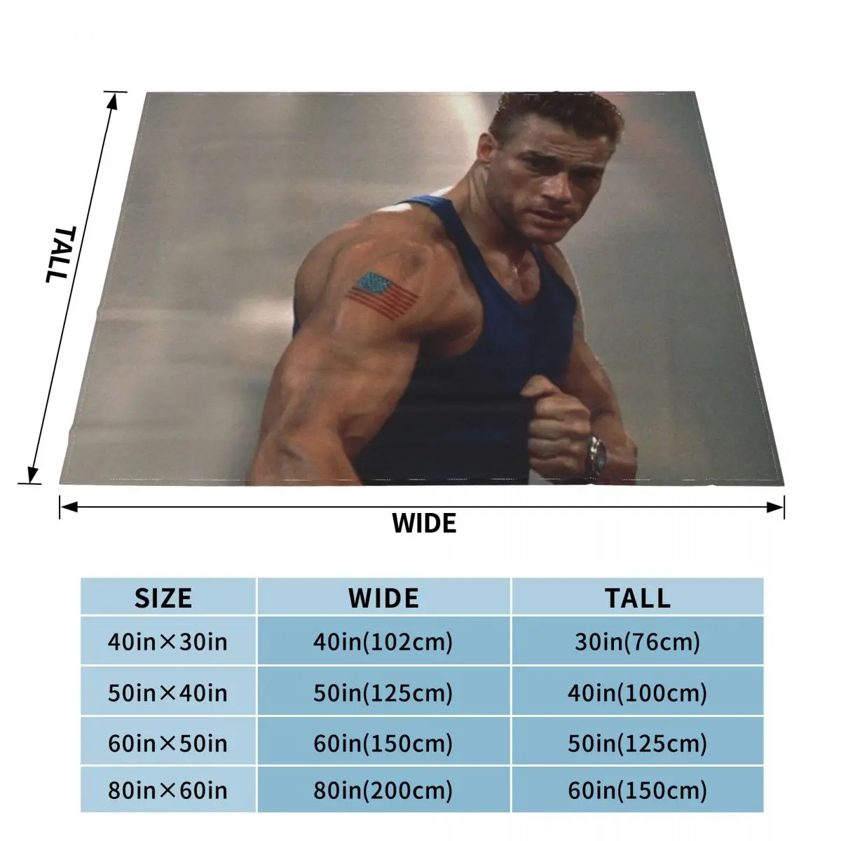 Jean-Claude Van Damme Throw Blanket Plush Summer Blankets