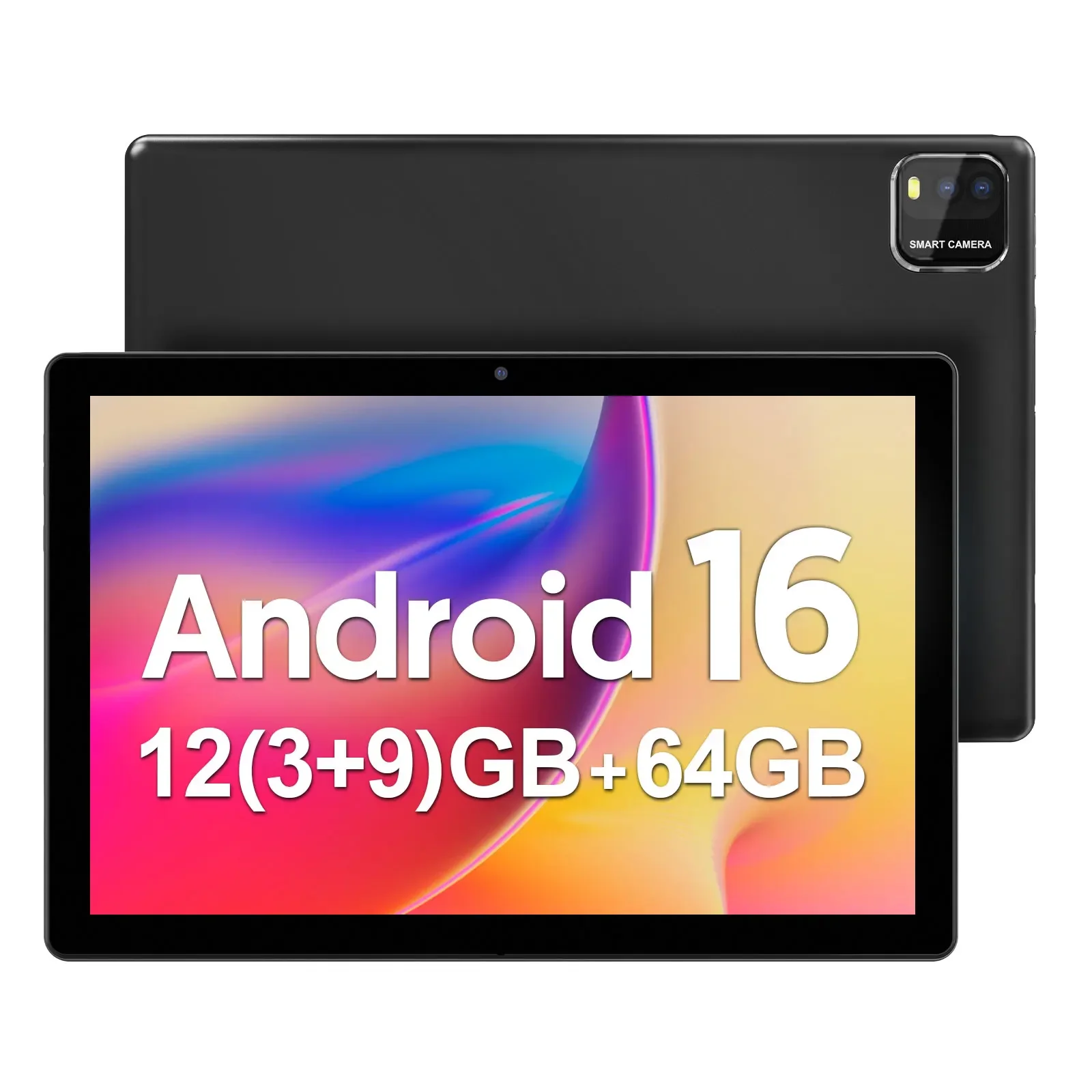 2026 Model Tablet | Brand New Android 16 | 10.0-inch Display | 12GB (3GB+9GB Virtual) RAM + 64GB ROM | Dual Cameras | 6,000mAh