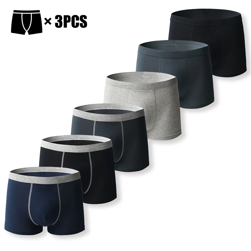 3 pièces ensemble garçons Boxer slips haute qualité coton respirant adolescents boxeurs solide Mature adolescent sous-vêtements élastique hommes Boxer court