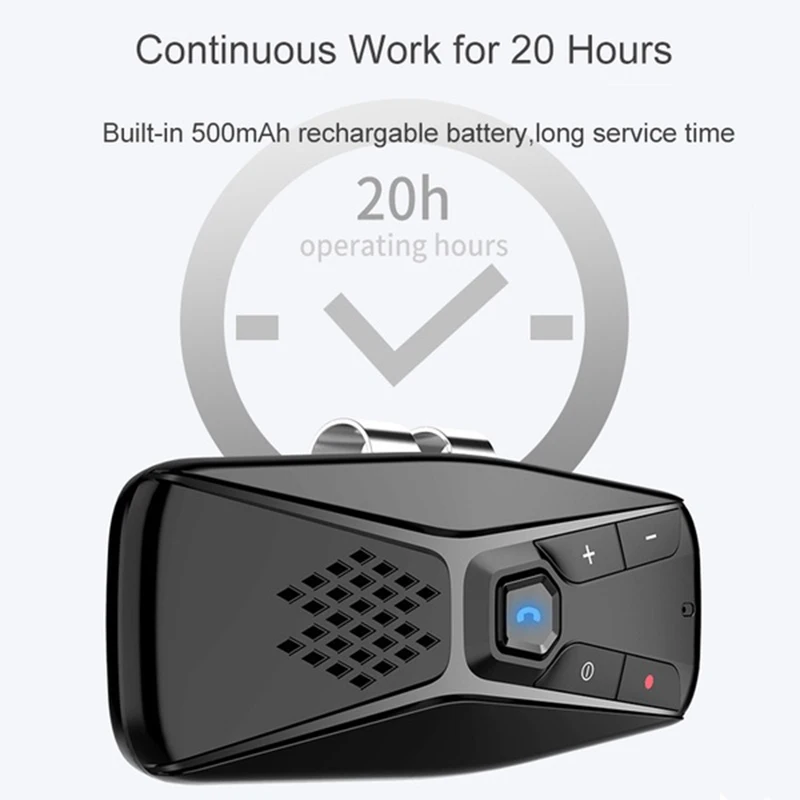 JaJaBor Bluetooth Car Kit Handsfree Speakerphone Wireless with Microphone Bluetooth 5.0 Automatic Shut Down and Auto Connect