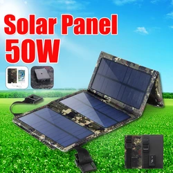 Portable USB Foldable Solar Panel, Folding Solar Panels For Travel, Mobile Phone Charging Bank, Flashlight, Fan, Mobile Phone Ba