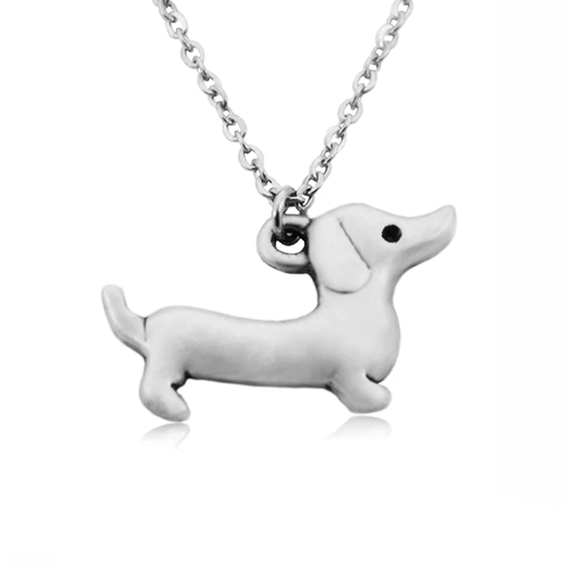 Vintage Silver Color Dachshund&Basset Hound&Beagle Pendant Necklace Boho Cute Dog Long Chains Necklaces For Women Jewelry Colar