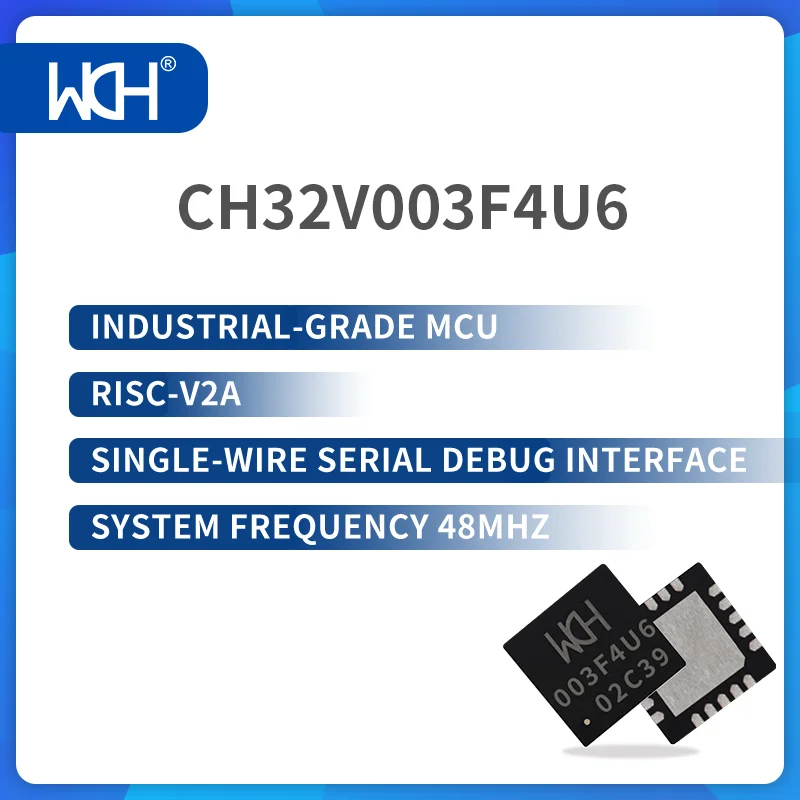 ピース/ロットch32v003工業用グレードmcu,RISC-V2A,シングルワイヤーシリアルデバッグインターフェース,システム周波数48mhz