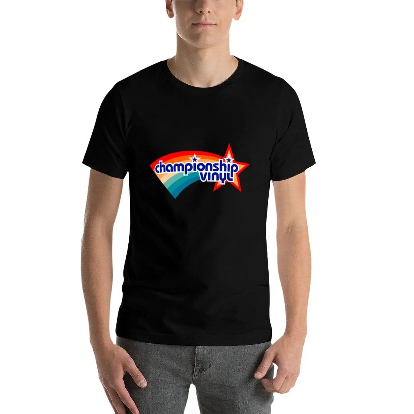 Camiseta de vinilo de alta fidelidad para hombres, ropa de verano para niños blancos, camisas gráficas de gran tamaño, camisetas de algodón