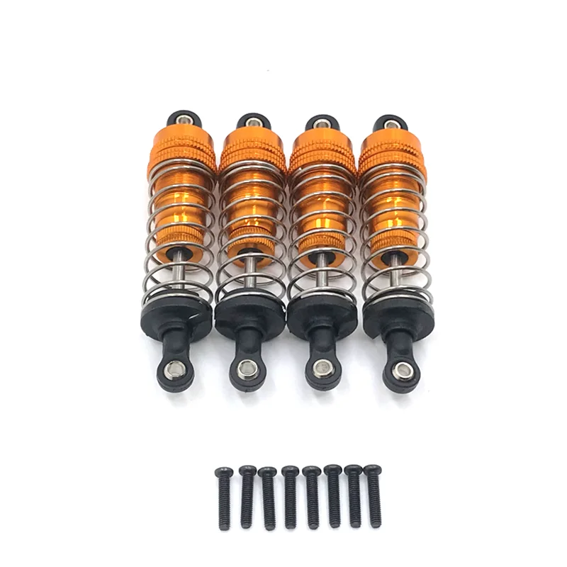 Metal Upgrade Retrofit 4PCS External Spring Hydraulic Shock For WLtoys 1/14 144010 144001 144002 1/12 124017 124019 RC Car Parts