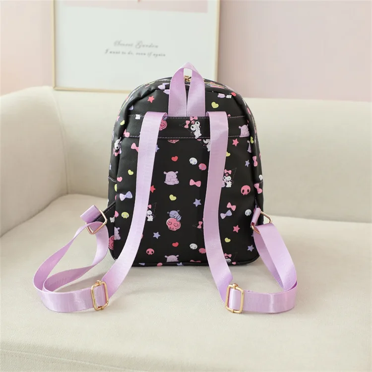 Kawaii Anime Sanrio Hello Kitty Kuromi Mymelody Cartoon Backpack Double Zipper Schoolbag Cosmetic Bag Trendy Girls Storage Bags