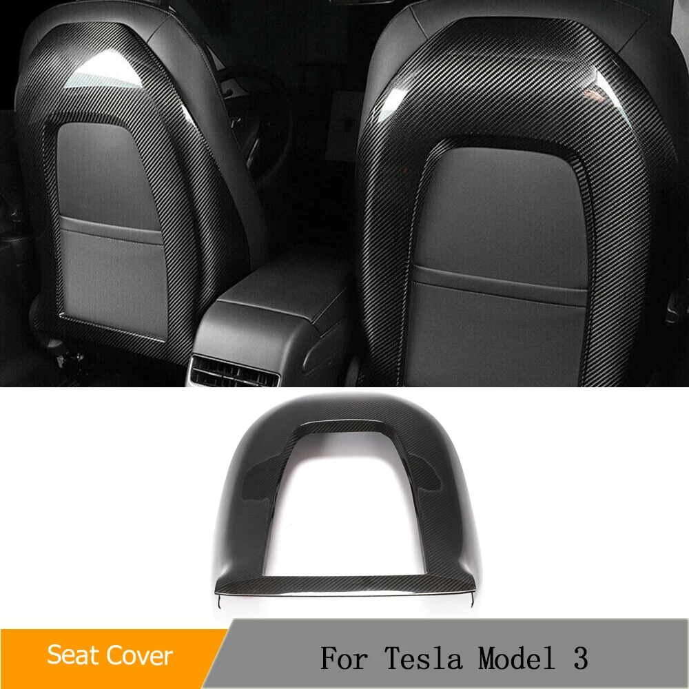 Prepreg Dry Carbon Car Interior Seat Back Covers Trims for Tesla Model 3 Model Y 2016-2023 1 Piece Seat Back Cover