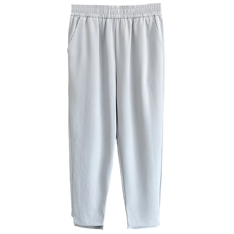 

100kg New Summer Casual Design Harem Pants With Slit Hem Plus Size Women's Ankle Style Bottoms