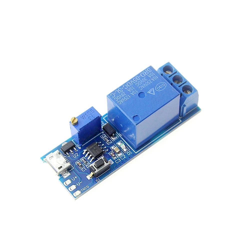 Smart Electronics 5V-30V Micro USB Power Adjustable Delay Relay Timer Control Module Trigger Delay Switch