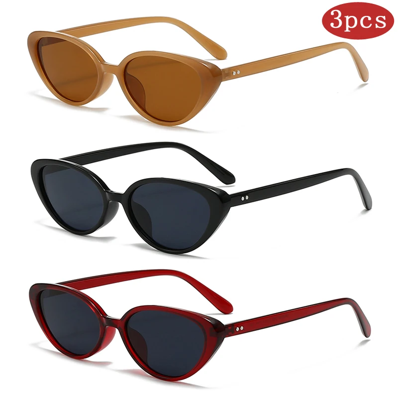 Motorcycle 1/3pcs Square Sunglasses Men Driving Anti-UV Sunglasses Ladies Fashion Cat Eye Small Frame Sunglasses UV400 Unisex ﻿