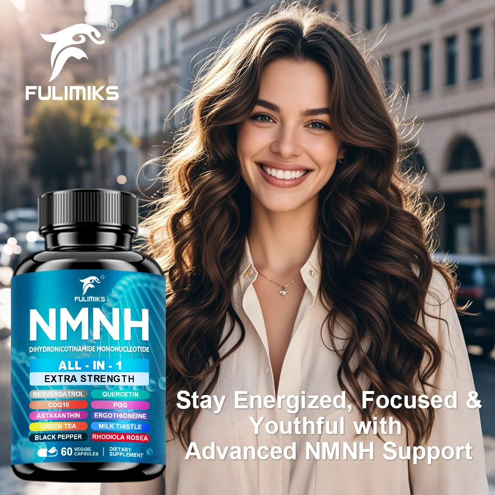 NMNH Supplement Capsules, NAD+ Booster, All-In-1, lmmune System, Energy, 60 Pills - Suitable for Men & Women - Daily Supplement
