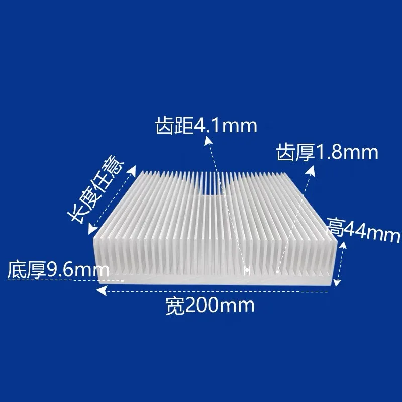 

100 мм индивидуальный алюминиевый радиатор, экструдированный охлаждающий ребро, холодильный профиль для радиатора усилителя мощности 200x44x50