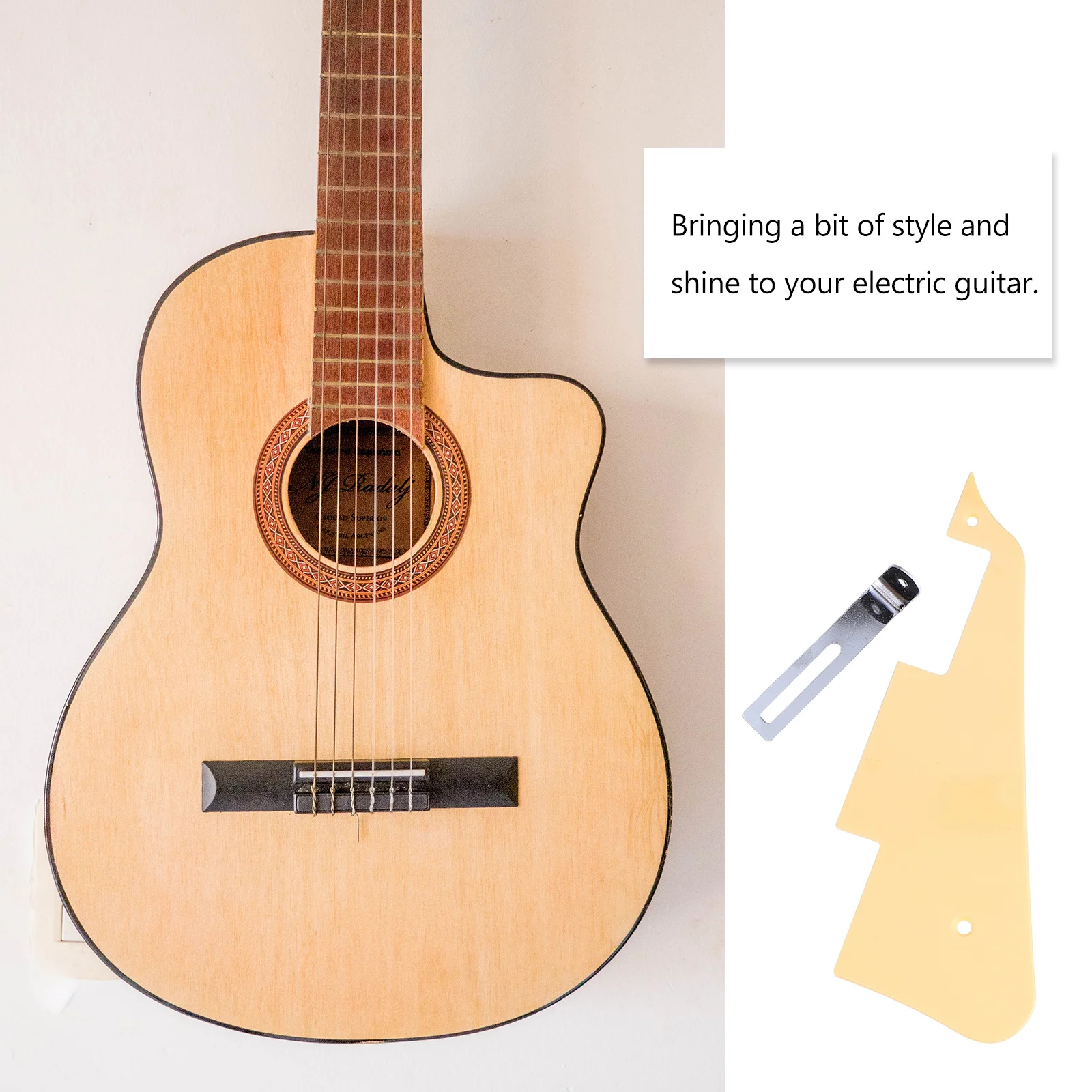 

1Set Guitar Pickguard Back Plate Set Scratch Plate Ring Bracket Truss Rod Cover Replacement Part for Electric Guitar