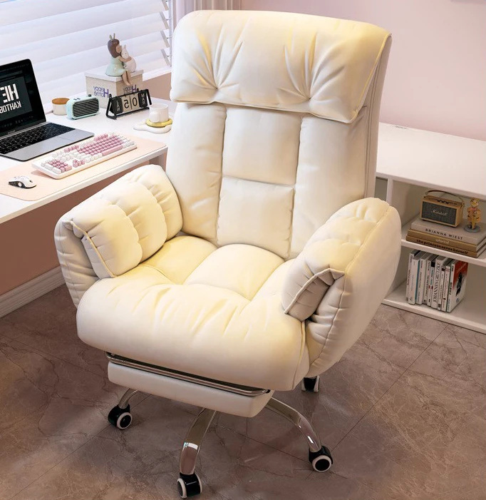 Modern Ergonomic Gaming Chair for Home Office Hot Sale Recliner Metal Leg Wheels Fabric Rotating Sofa for Bedroom Leisure