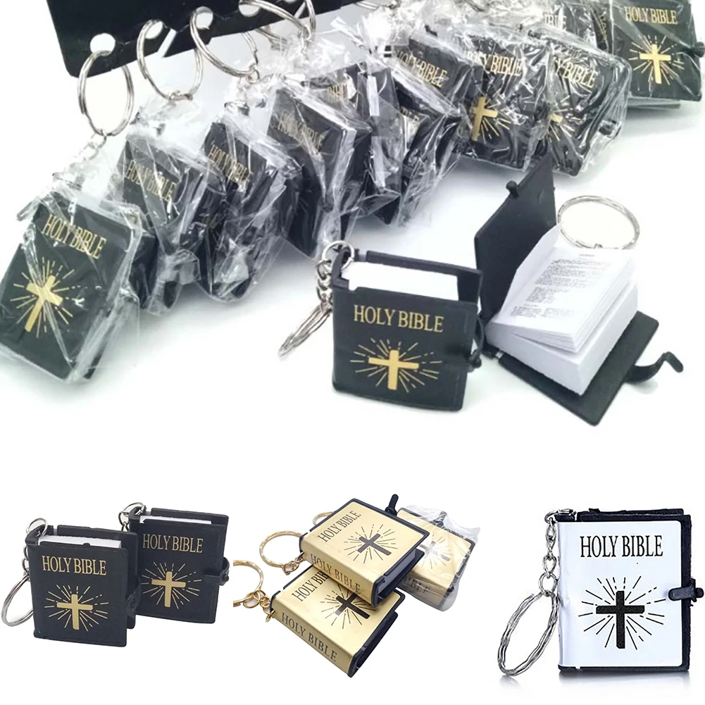 Mini Bible Book English Version Mini Religious Christian HOLY Bible Key Chain Mini Holy Bible Englsih Book Keyring Gift