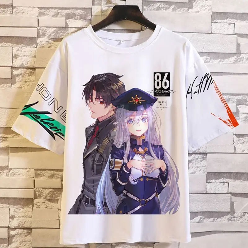 

Anime Game 86 Non-Existent War Zone Peripheral Clothing Unisex Crew Neck Summer Shin Ye Rena Short Sleeve T-Shirt