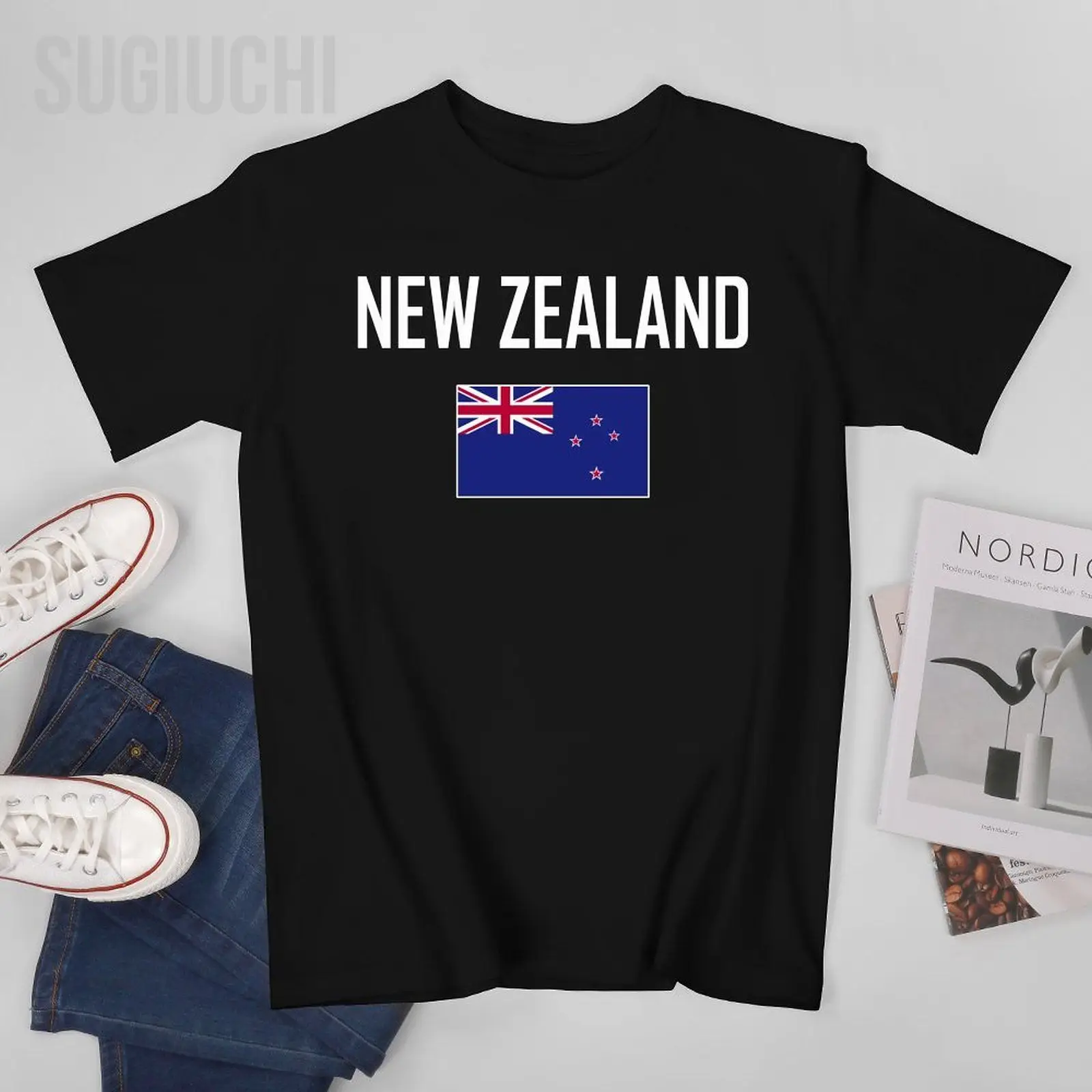 Men Tshirt NEW ZEALAND Flag And Font Tees T-Shirt O-neck T Shirts Women Boys 100% Cotton Clothing More Color