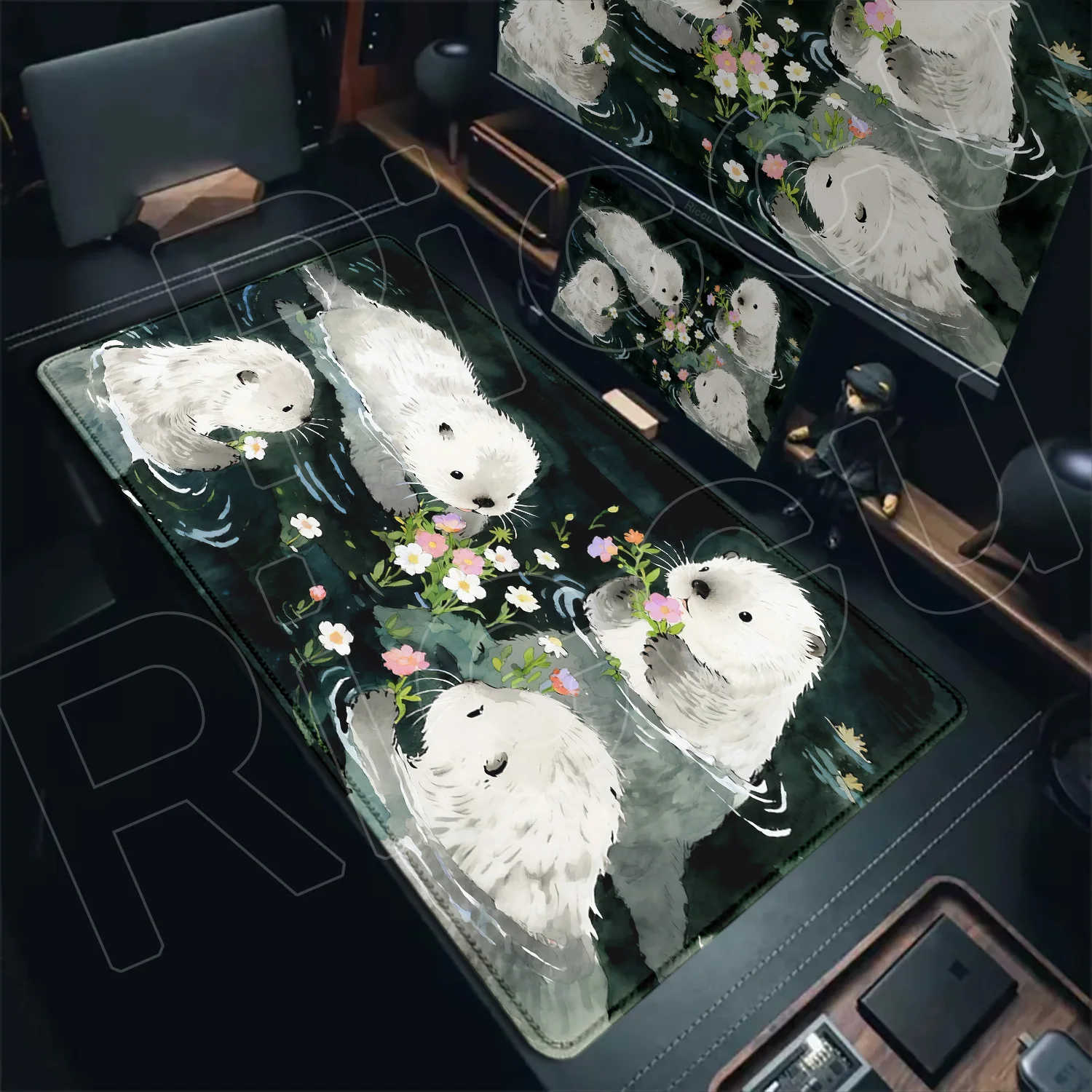 

HD print XXL Cute otter Mouse Pad PC Accessories Large Computer Office Game Table Mats Rubber Anti-slip Gaming Keyboard Desk Mat