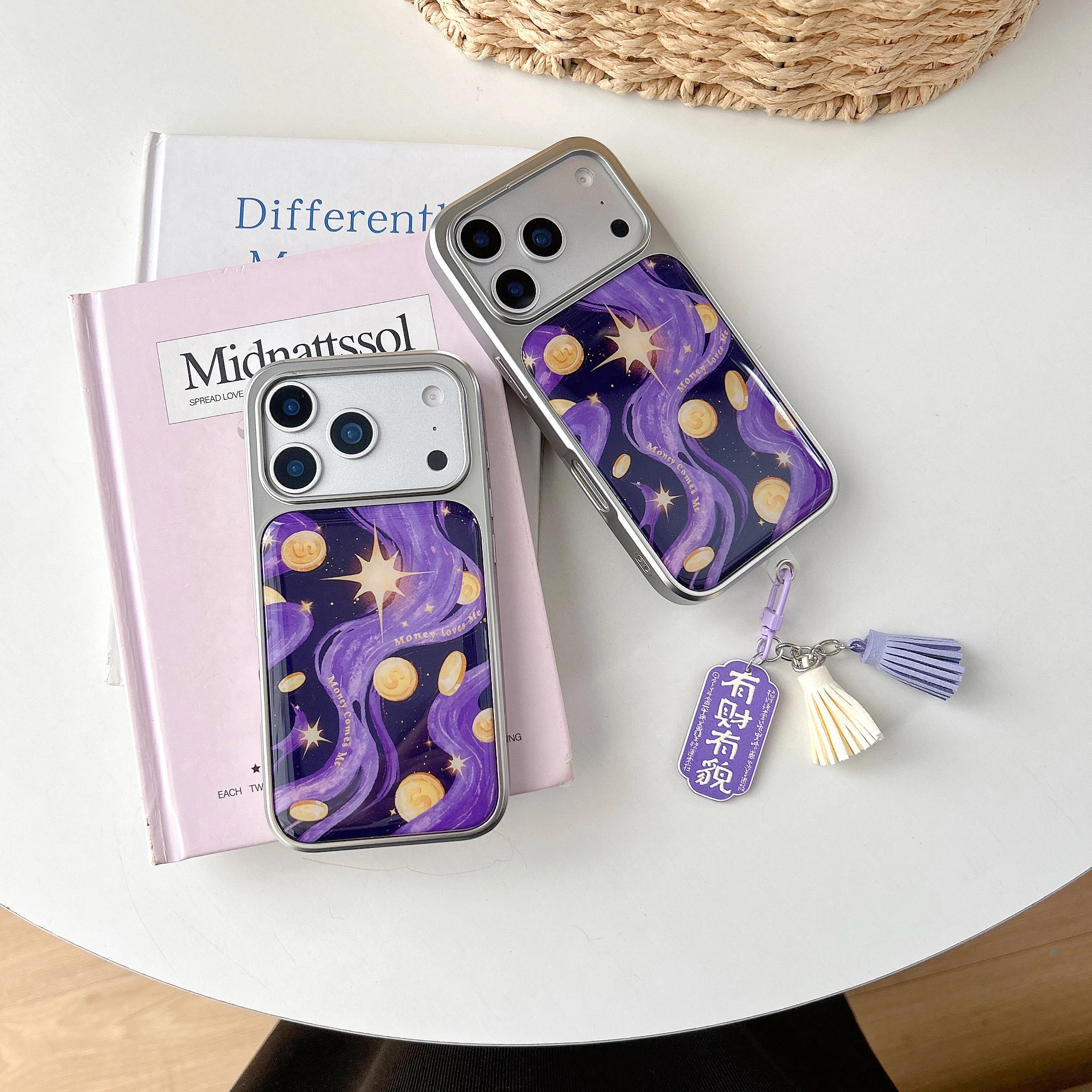 

Back Cover For IPhone 13 14 15 16 17 Pro Max Case Bling Gold Coin Get Rich Money Pendant Hard Pc Shockproof Phone Case