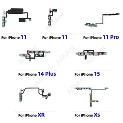 AiinAnt Original Power Volume Botões Vídeo Som Up Down Volume Flex Cable Para Peças De Reposição Do Telefone Do iPhone Volume Flex For iPhone 11 Pro X Xs Max 14 15 Plus