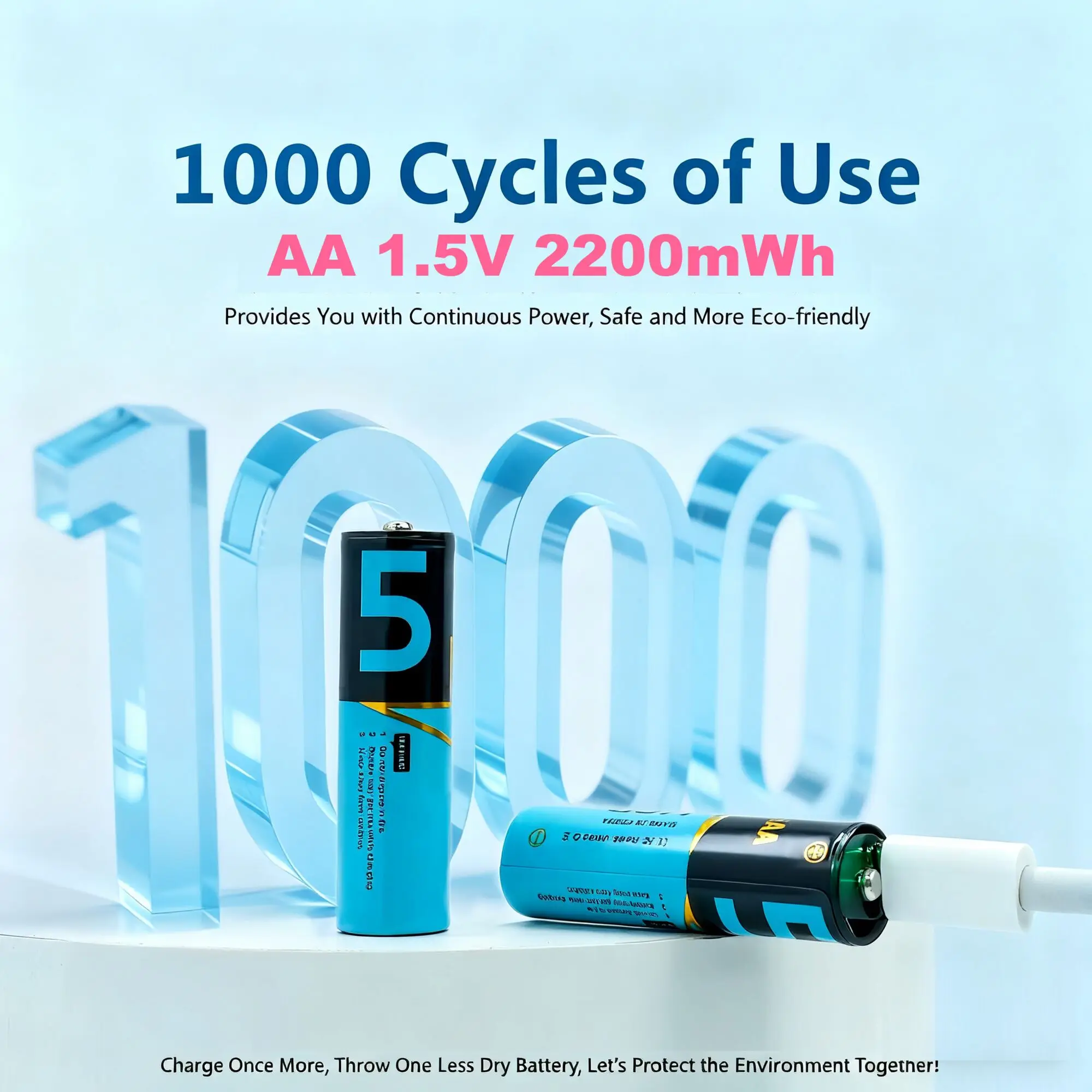 12 قطعة 1.5 فولت AA بطارية قابلة للشحن 2200mWh بطارية مع كابل شحن TYPE-C مناسبة للتحكم عن بعد اللعب #1